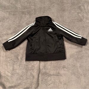 Adidas Baby Black Zip Tracksuit Jacket - Size 6 Months